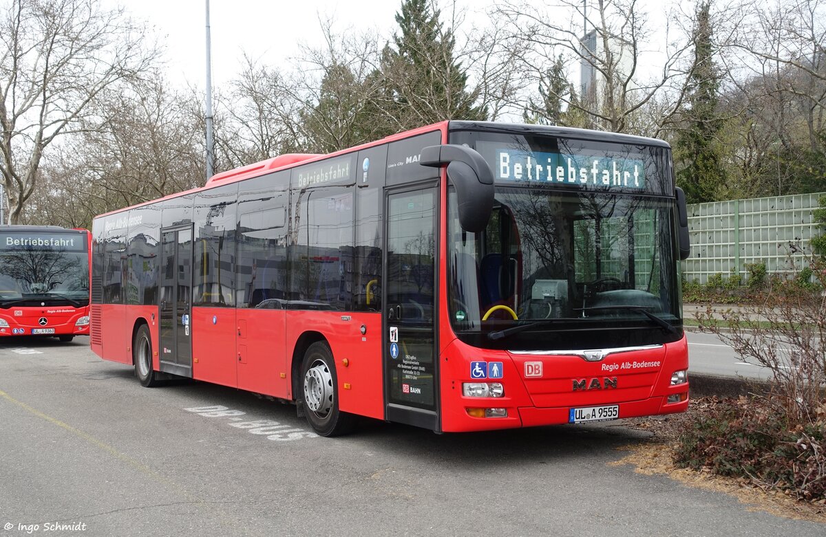Regionalverkehr Alb-Bodensee (RAB) | Regio Alb-Bodensee | UL-A 9555 | MAN Lion`s City Ü | 05.04.2021 in Metzingen