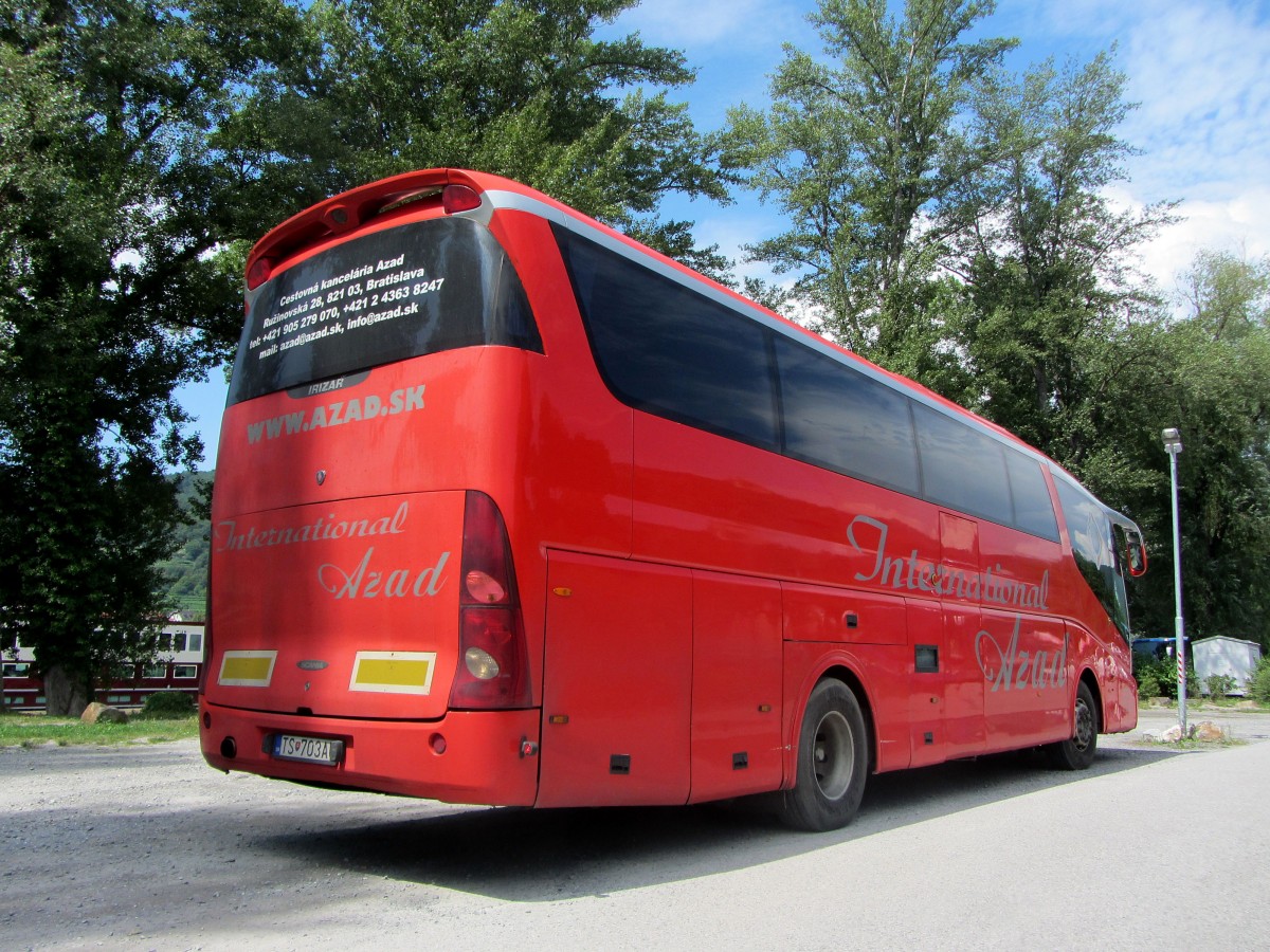 Scania Irizar aus der SK am 3.August 2014 bei Krems gesehen.