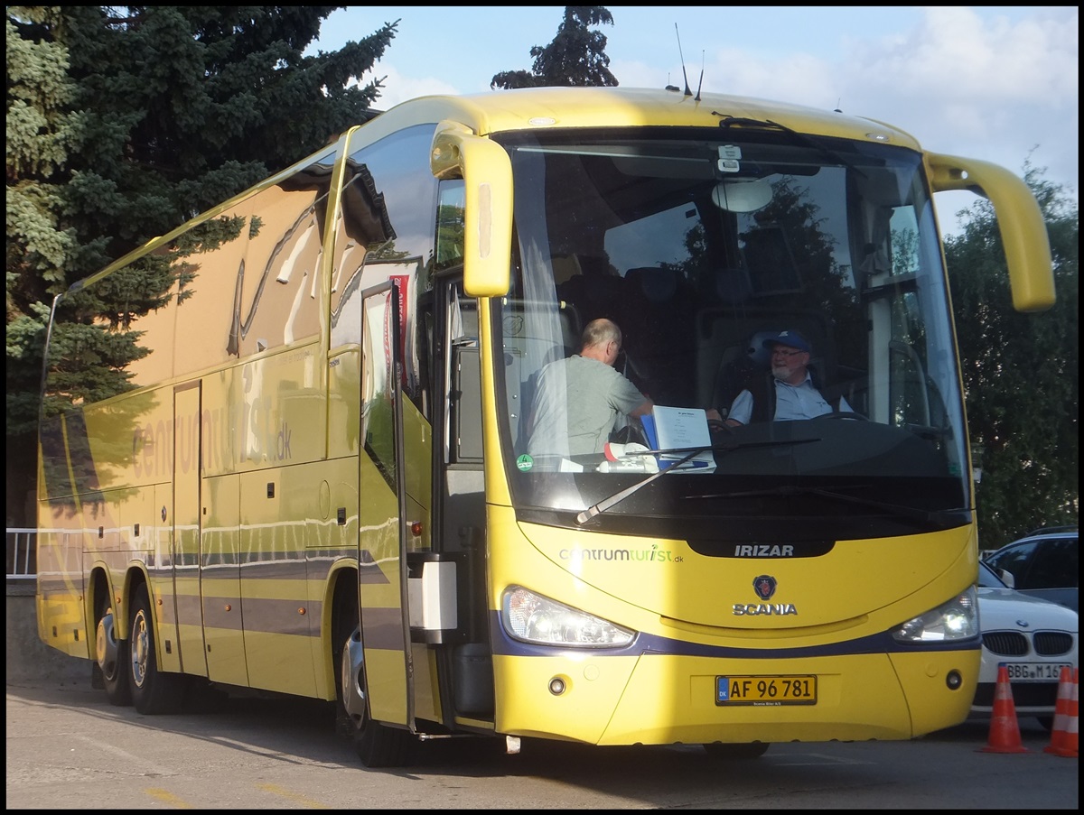 Scania Irizar von CentrumTurist aus Dnemark in Sassnitz.