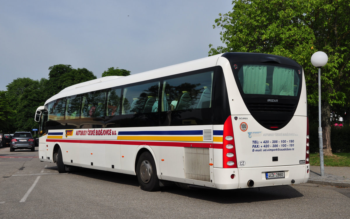 Scania Irizar von CSAD aus der CZ in Krems gesehen.