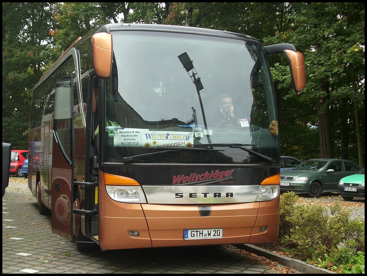 Setra 411 HD von Wollschlger aus Deutschland bei der Festung Knigsstein.