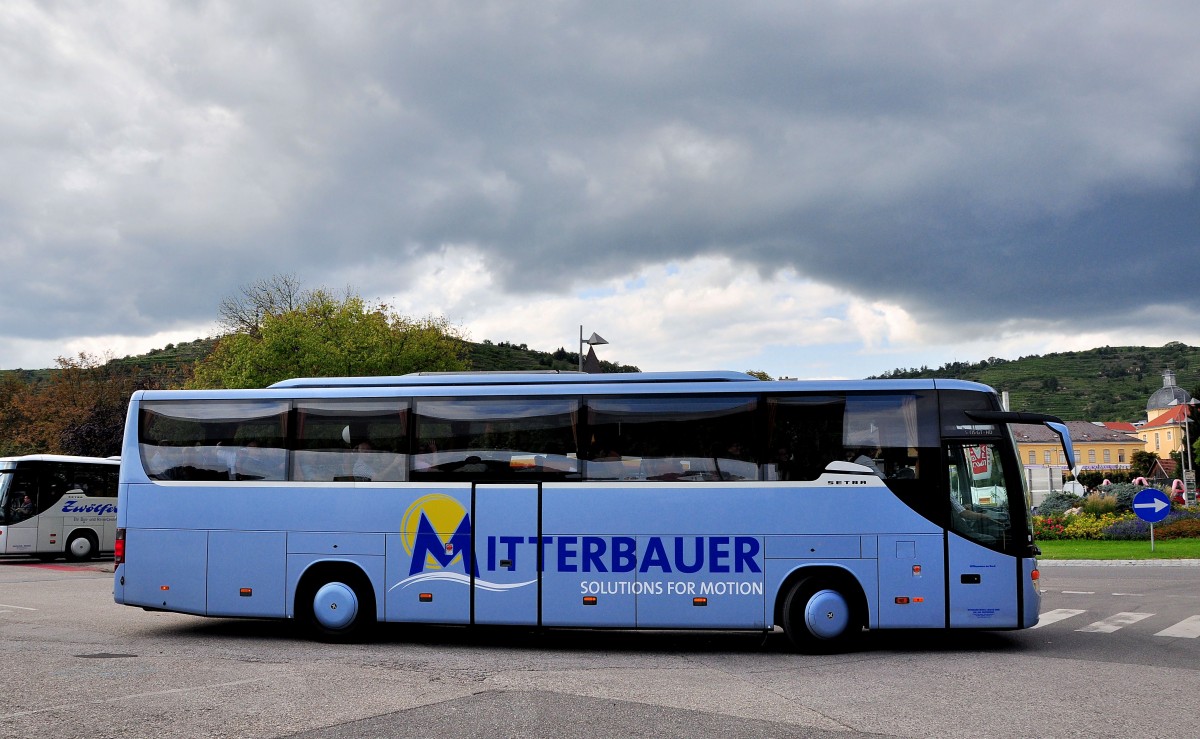 Setra 415 GT-HD von Mitterbauer Reisen aus sterreich am 21.August 2014 in Krems gesehen.