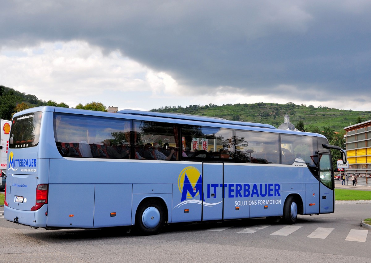 Setra 415 GT-HD von Mitterbauer Reisen aus �sterreich am 21.August 2014 in Krems gesehen.