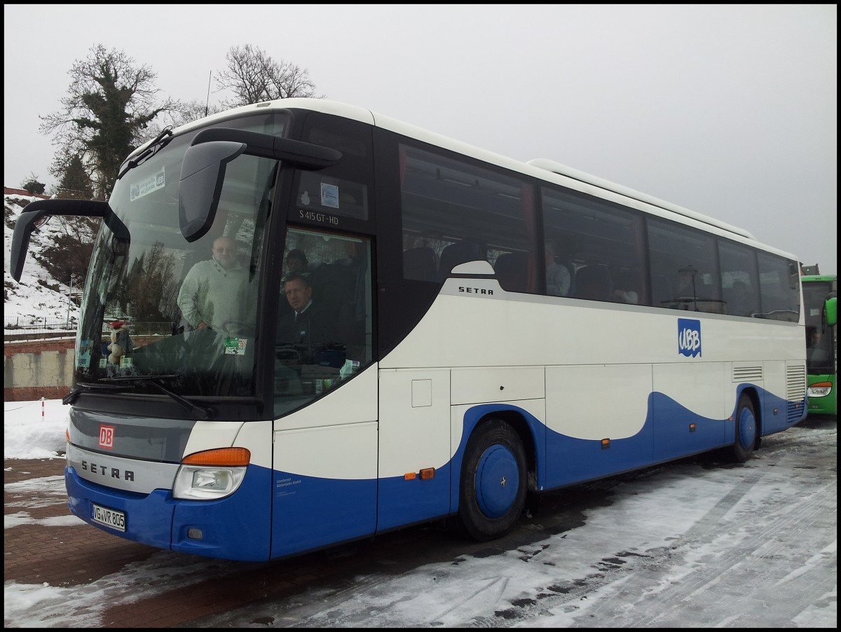 Setra 415 GT-HD von der Usedomer Bderbahn im Stadthafen Sassnitz.