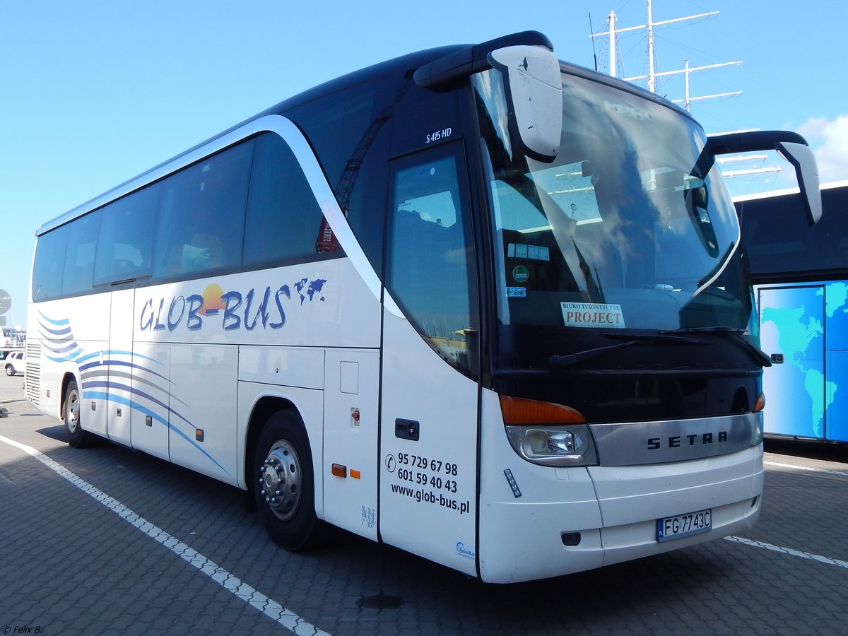 Setra 415 HD von Glob-Bus aus Polen in Stralsund. 