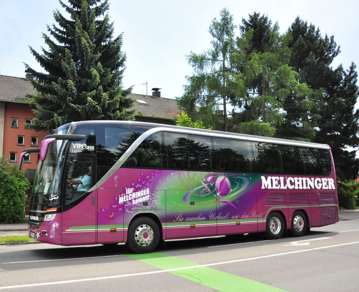 Setra 415 HDH von Melchinger Reisen aus der BRD im Mai 2015 in Krems gesehen.