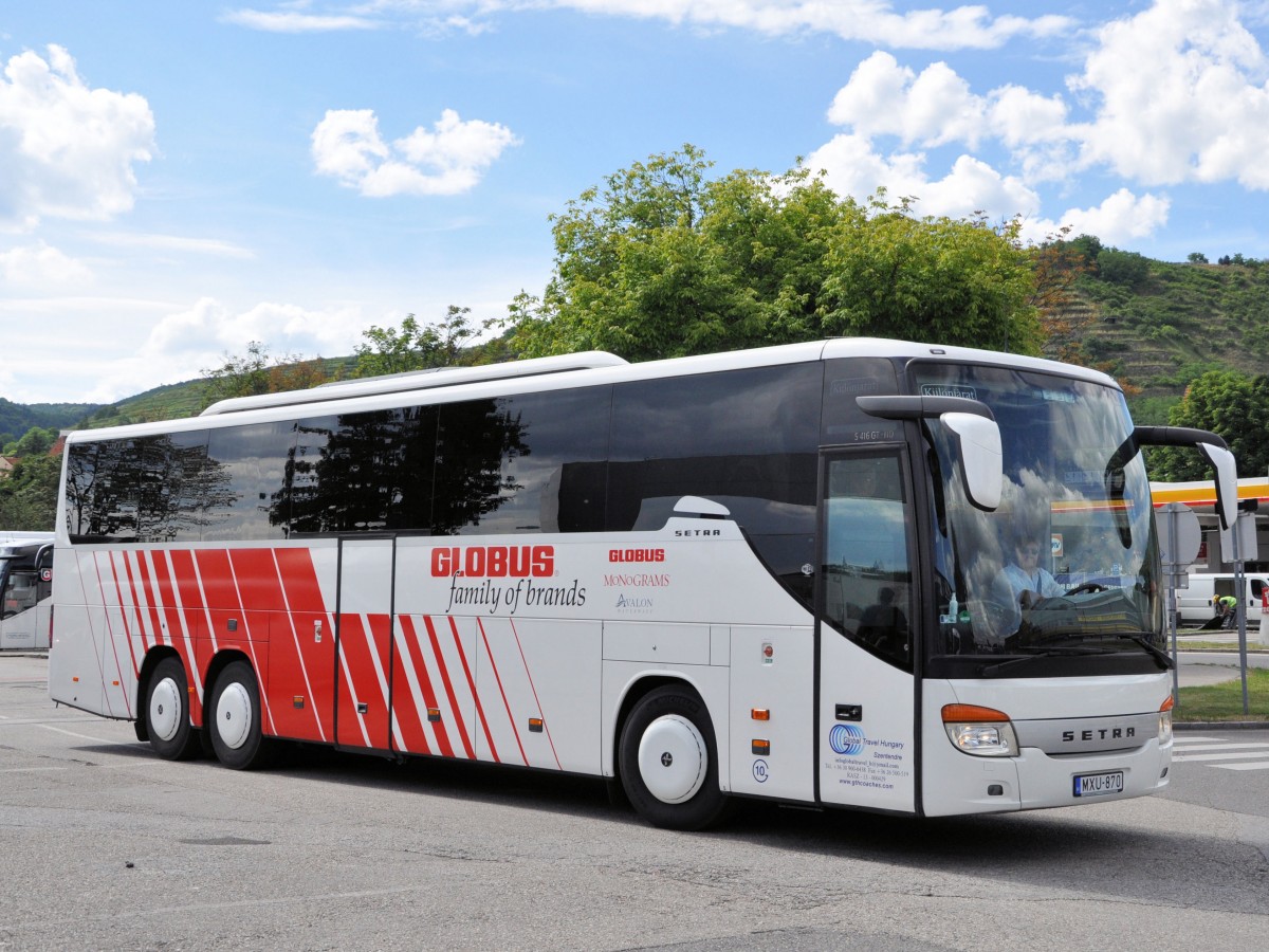 Setra 416 GT-HD von Global Travel Hungary im Juni 2015 in Krems gesehen.