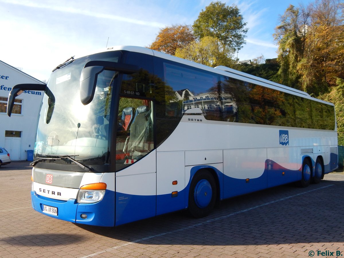 Setra 416 GT-HD von der Usedomer Bäderbahn im Stadthafen Sassnitz.