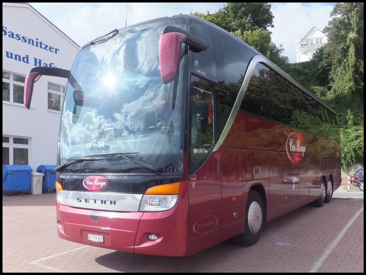 Setra 416 HDH von Car Rouge aus der Schweiz im Stadthafen Sassnitz. 