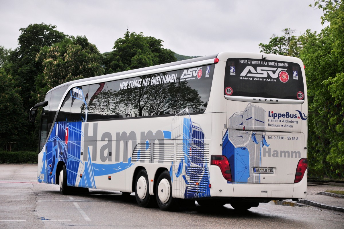 Setra 416 HDH von Lippe Bus GmbH. aus Deutschland am 17.Mai 2014 in Krems.