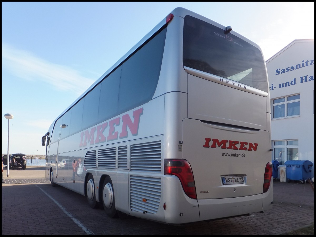 Setra 417 HDH von Imken aus Deutschland im Stadthafen Sassnitz.