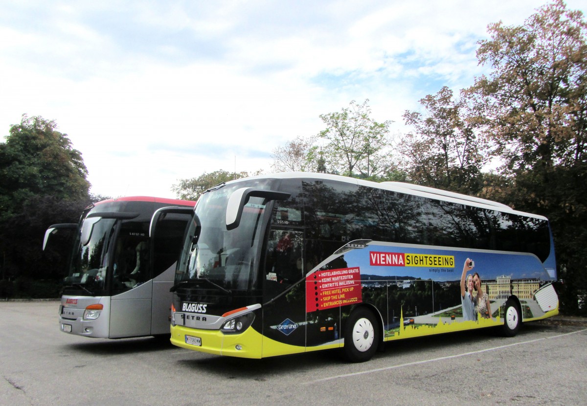 SETRA 515 HD von BLAGUSS Reisen / Wien im September 2013 in Krems gesehen.