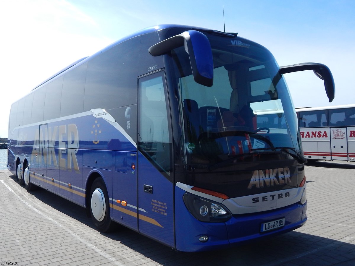 Setra 516 HD von Anker aus Deutschland im Stadthafen Sassnitz. 