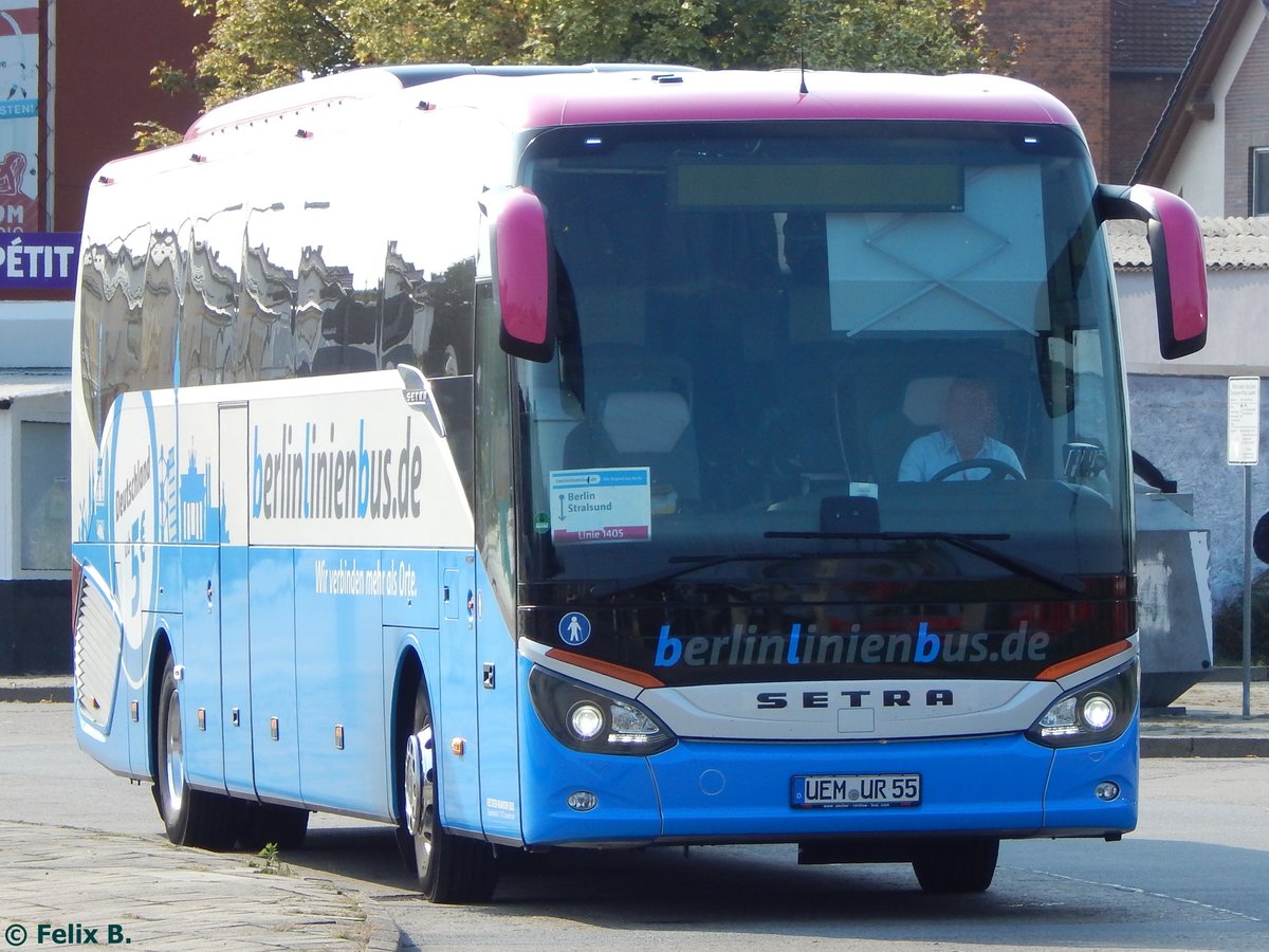 Setra 516 HD von BerlinLinienBus/URB in Neubrandenburg.