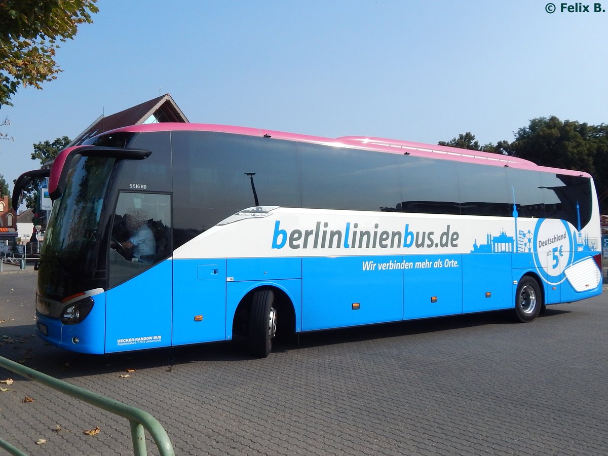 Setra 516 HD von BerlinLinienBus/URB in Neubrandenburg.