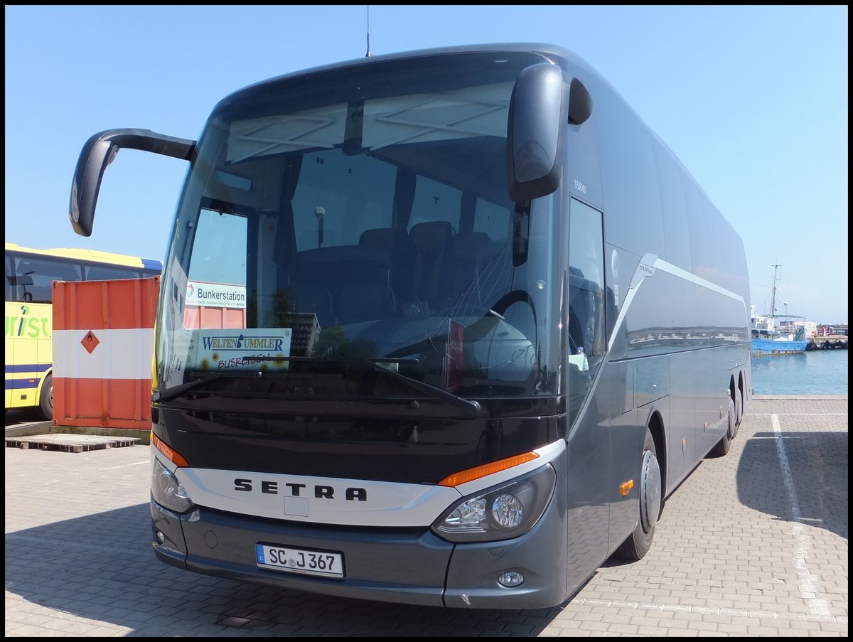 Setra 516 HD von Sollner aus Deutschland im Stadthafen Sassnitz.