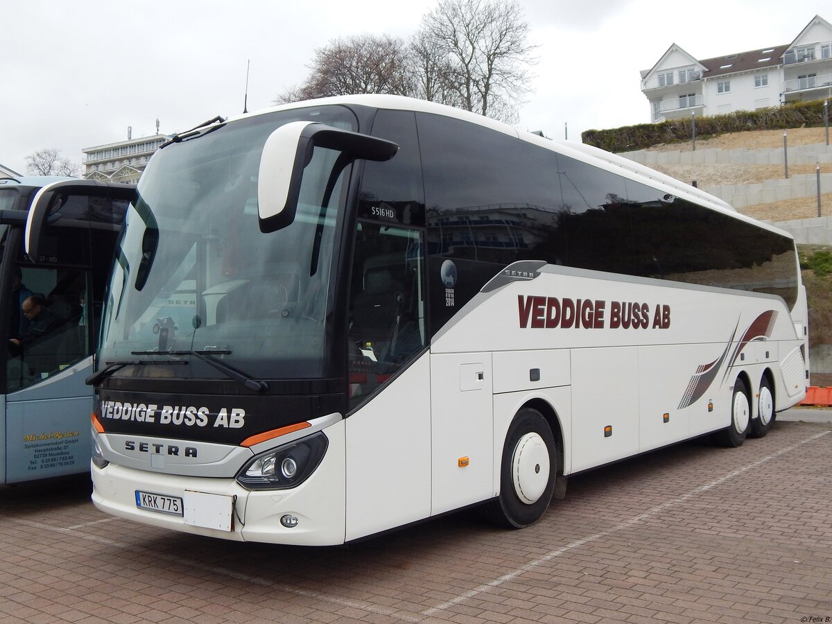 Setra 516 HD von Veddige Buss & Transport AB aus Schweden im Stadthafen Sassnitz.