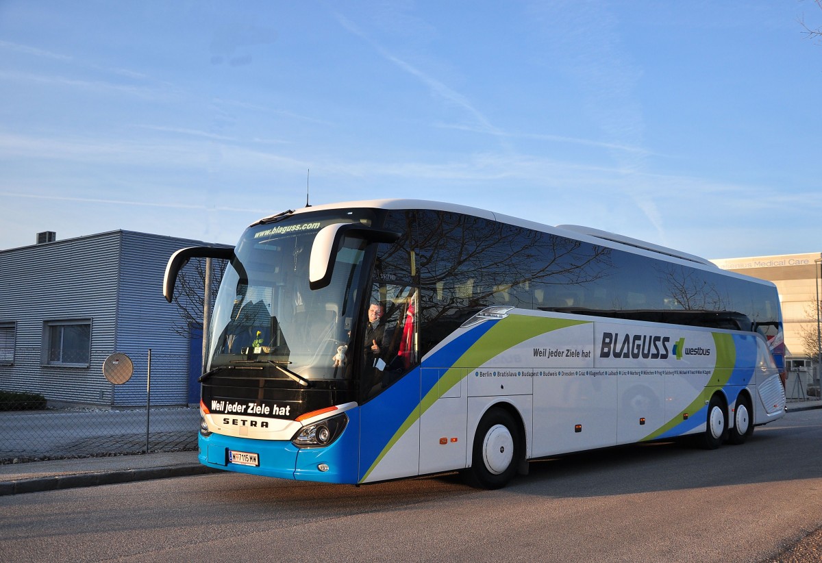 SETRA 517 HD von BLAGUSS Reisen aus Wien, Westbus ,Krems,11.3.2014.Liebe Gre an den Fahrer und Dank fr Fotogenehmigung.