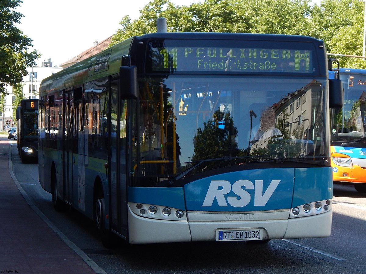 Solaris Urbino 12 der Reutlinger Stadtverkehrsgesellschaft in Reutlingen.