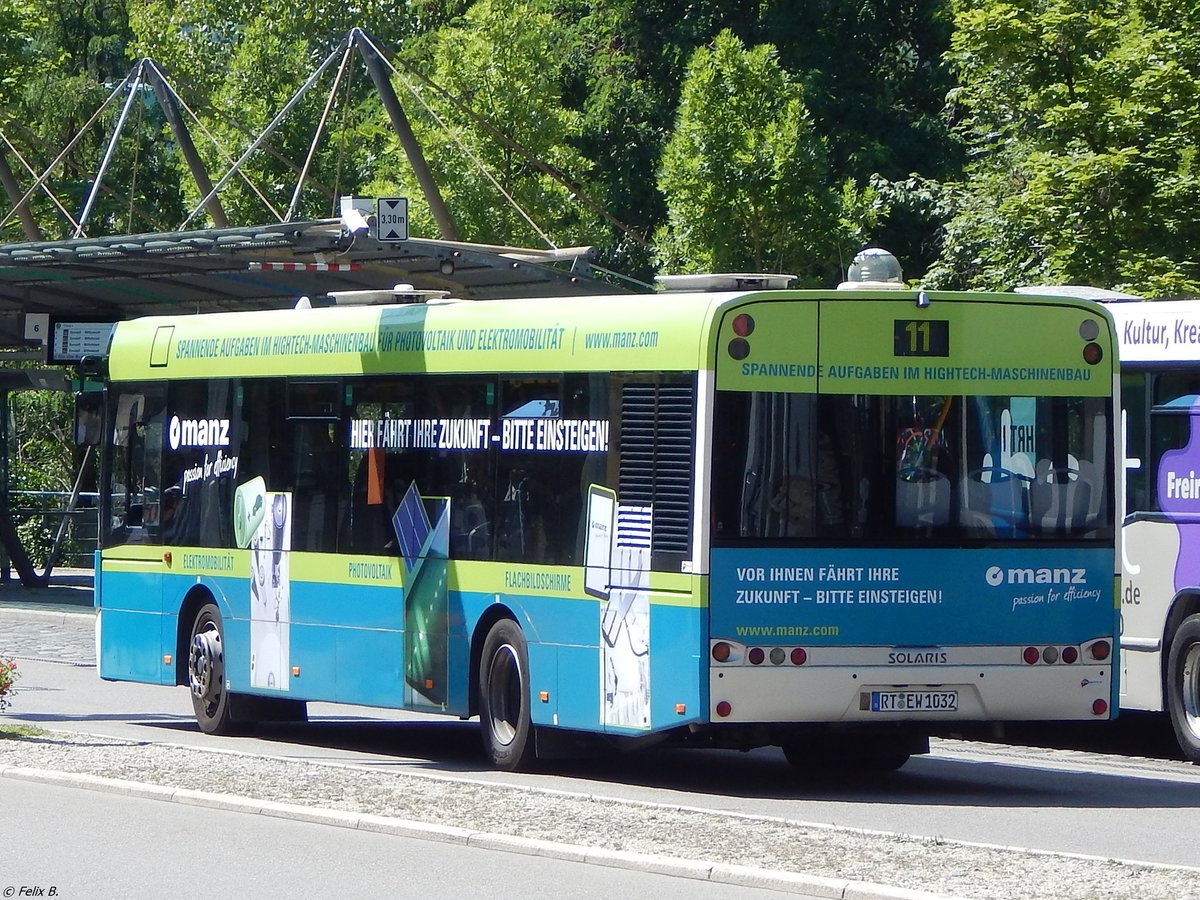 Solaris Urbino 12 der Reutlinger Stadtverkehrsgesellschaft in Reutlingen.