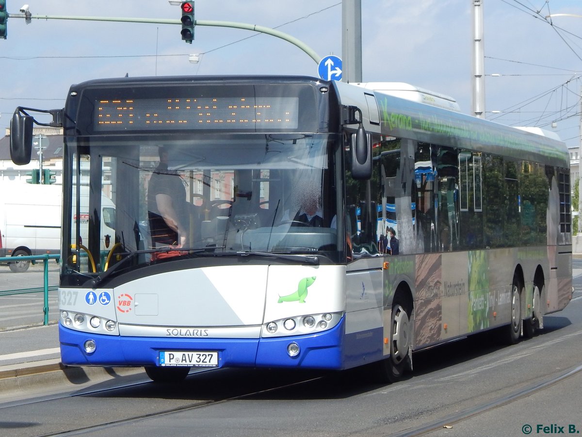 Solaris Urbino 15 von Beelitzer Verkehrs- und Servicegesellschaft mbH in Potsdam.