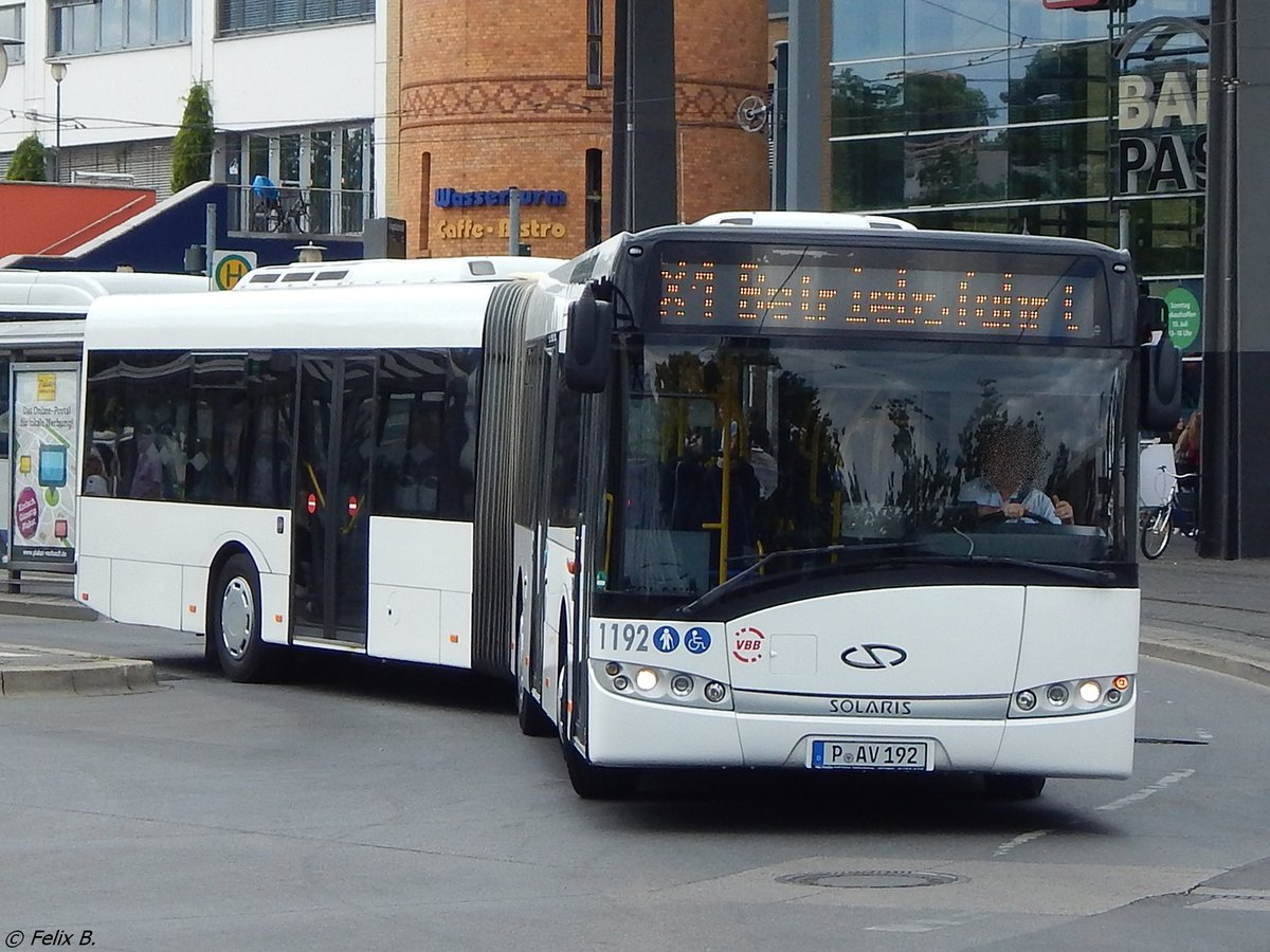 Solaris Urbino 18 der Beelitzer Verkehrs- und Servicegesellschaft mbH in Potsdam. 