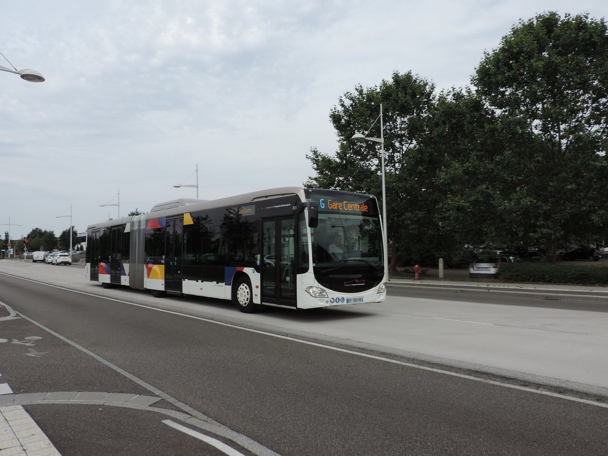 Strassburg - 22. Juli 2016 : Citaro C2 BGT Nr 811 bei der Haltestelle Vienne