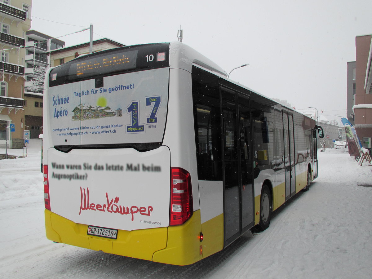 VBD - Mercedes Citaro Nr. 10 (Baujahr 2016) am Bahnhof Davos Dorf am 17.11.19