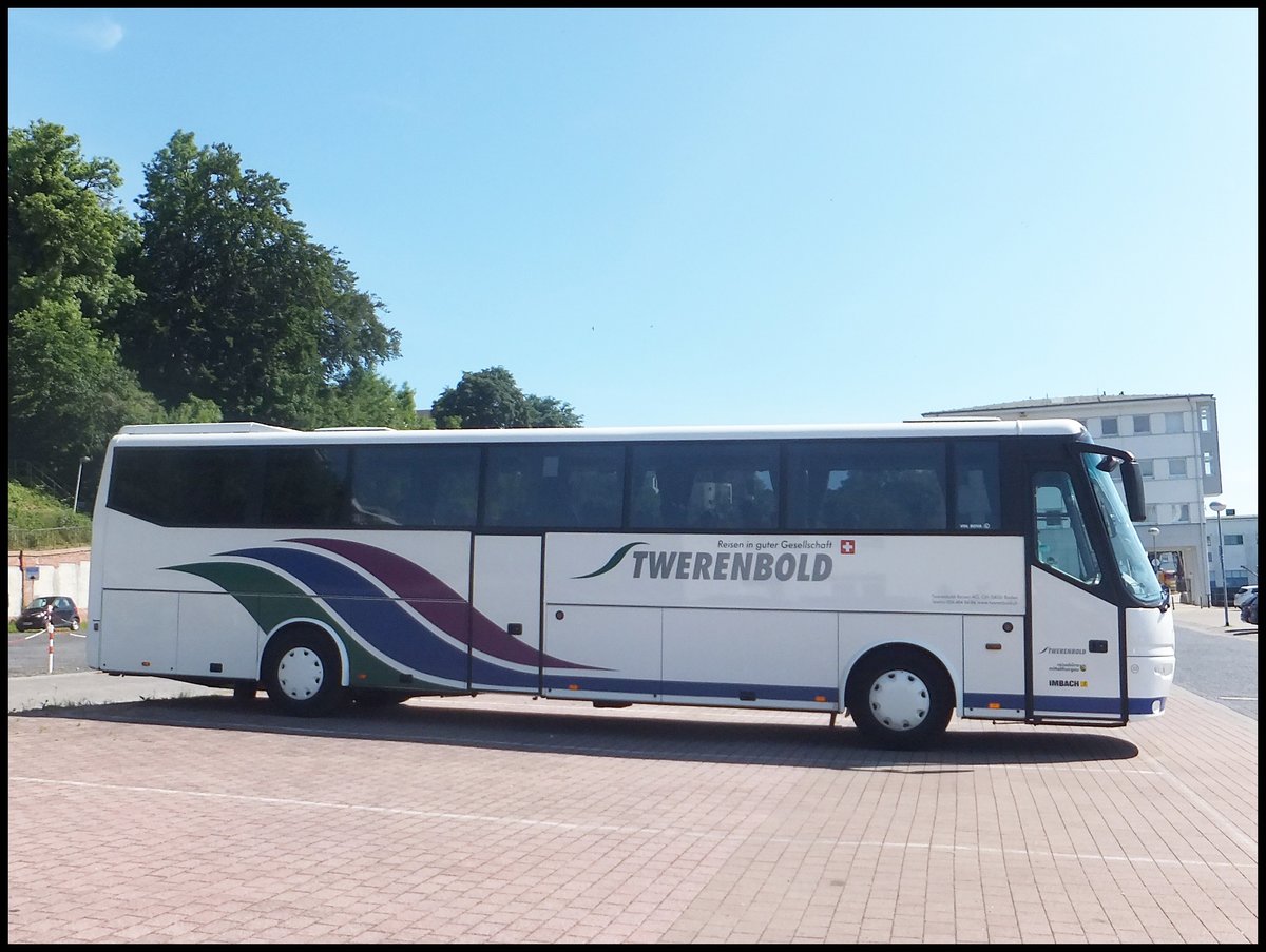 VDL Bova Futura von Twerenbold aus der Schweiz im Stadthafen Sassnitz.