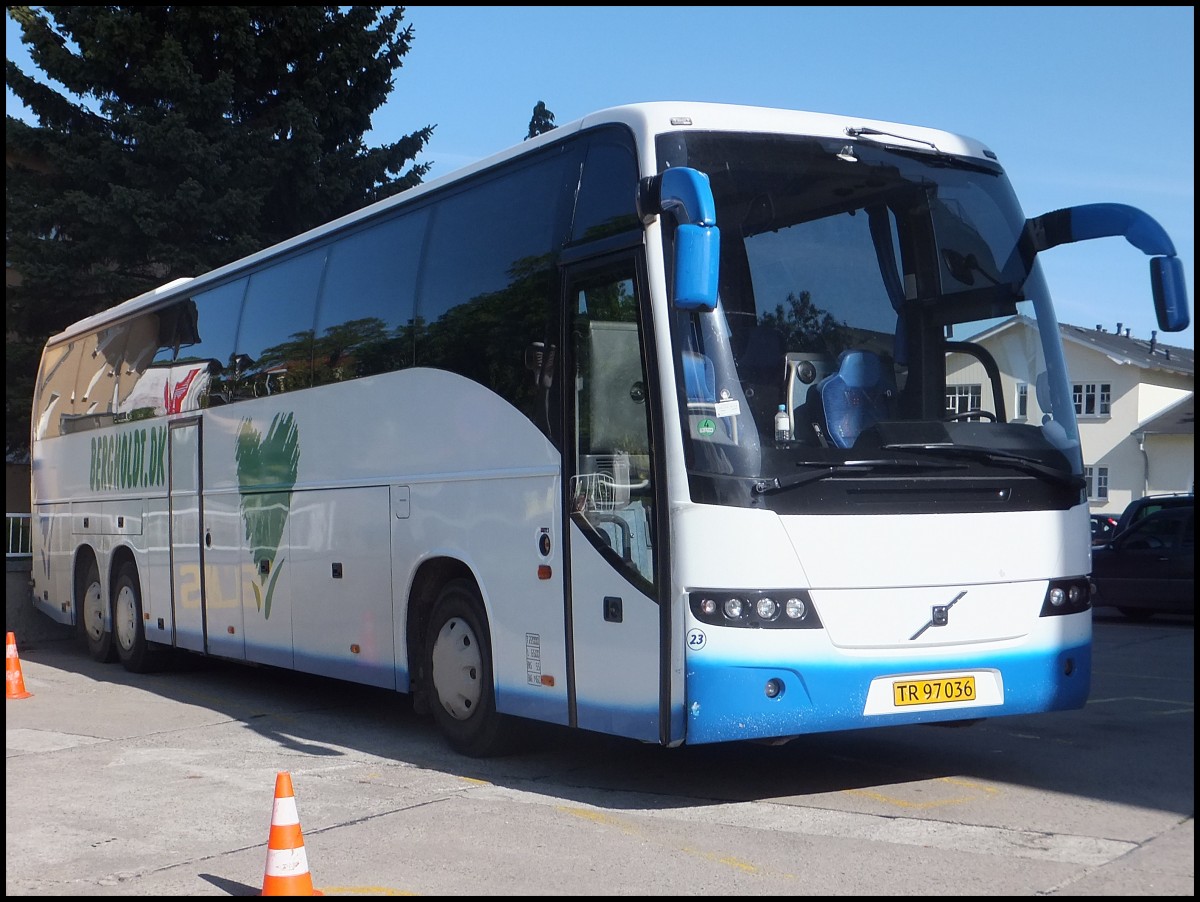 Volvo 9700 von Bergholdt aus Dnemark in Sassnitz.