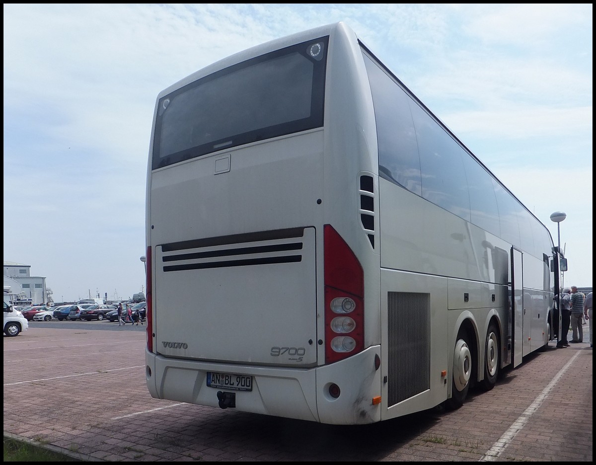 Volvo 9700 von Busreisen Lang aus Deutschland im Stadthafen Sassnitz.