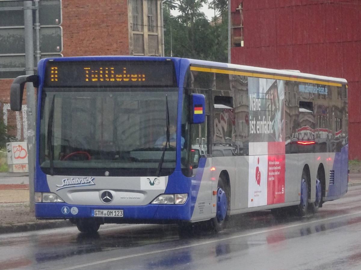 Wagen 123 von Steinbrck, ein Citaro Facelift L, ist am 12.07.17 auf der Linie A unterwegs.