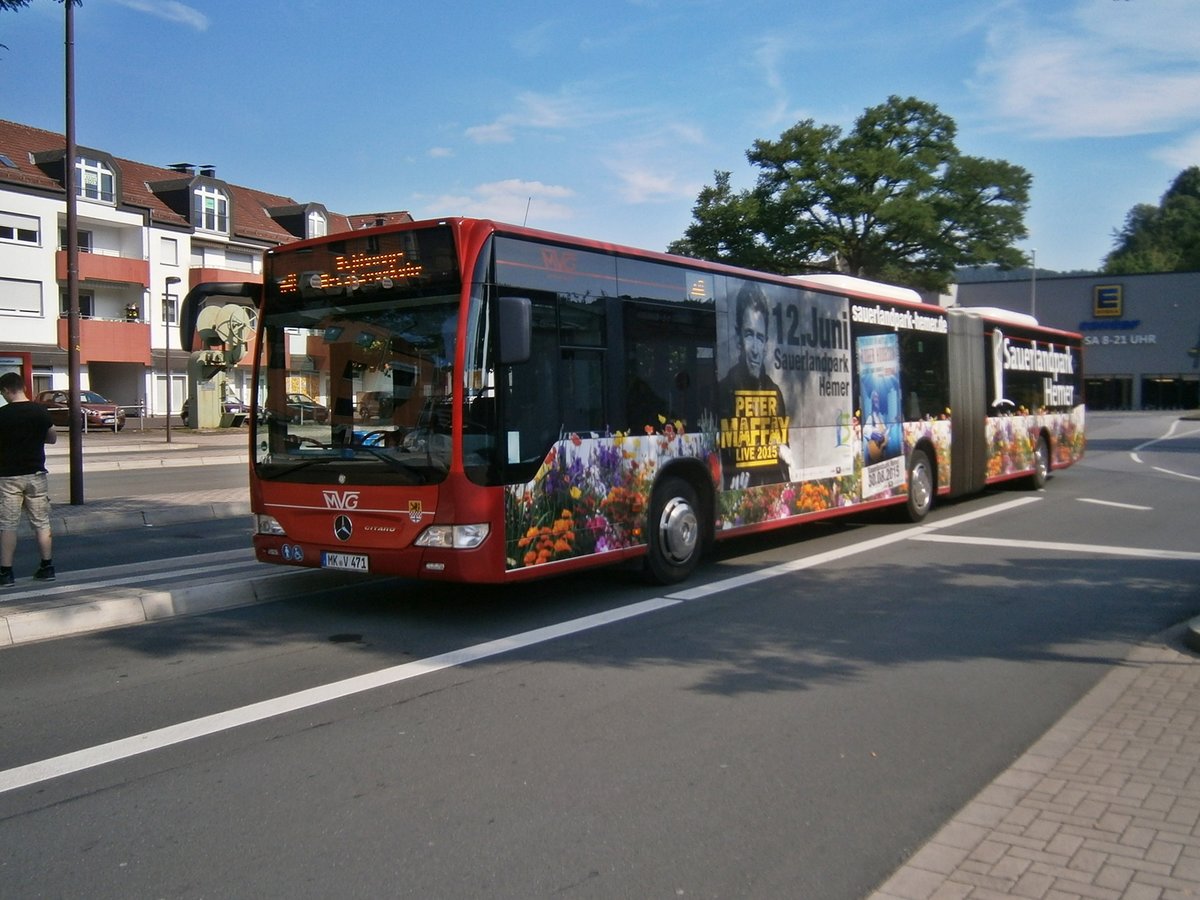 Werdohl Bahnhof , Schienenenersatzverkehr,Bus MVG Lüdenscheid Aufnahmezeit: 2015:08:22 16:29:34,