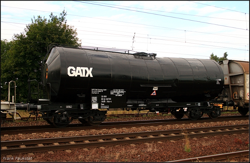 33 80 7978 704-4 D-GATX Zaes (REV DEC 28.07.09), Beheimatet Bf Altenburg, Kesselwagen fr Bitumen