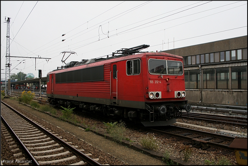 DB Schenker 155 212-4 solo zum Nldnerplatz (umgebaut aus 155 225-6, gesichtet Berlin Lichtenberg, 06.08.2009)