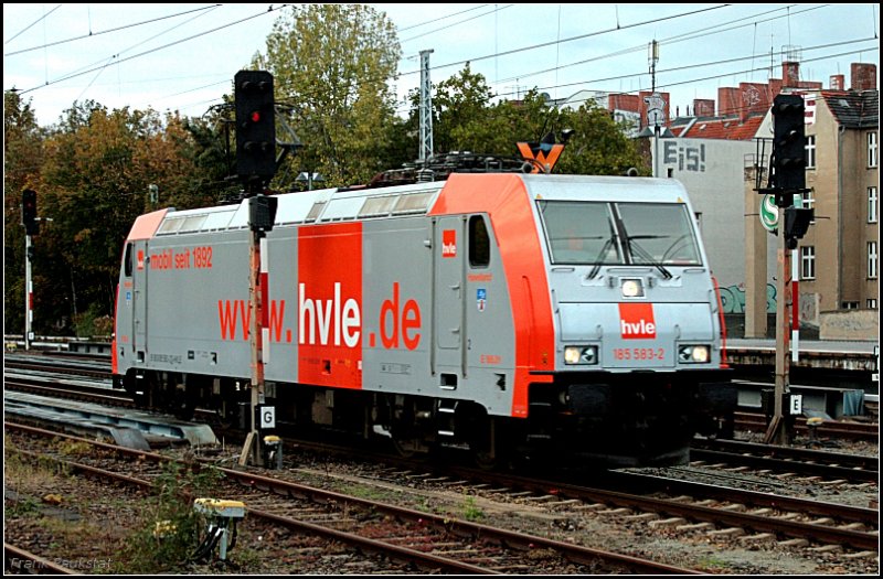 hvle 185 583-2  Havelland  alleine unterwegs (NVR-Nummer 9180 6185 583-2 D-HVLE, Berlin Greifswalder Str 18.10.2009)