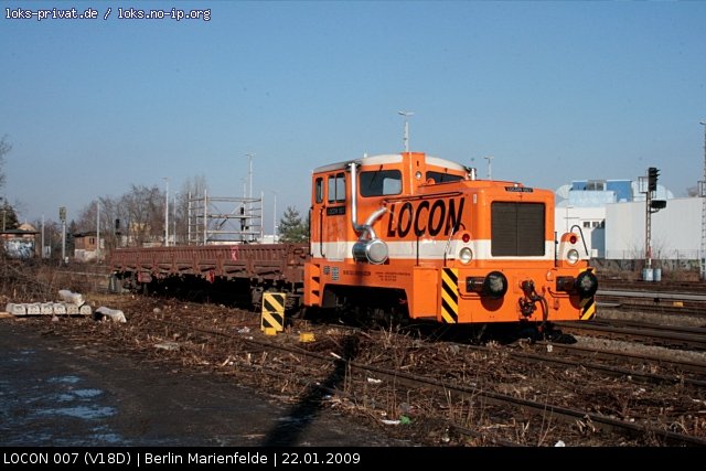 LOCON 007 ist in Berlin an verschiedenen Stellen anzutreffen. Hier klappte es in Marienfelde (22.01.2009).