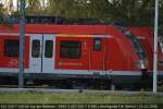 DB 422 020 / 422 520-7 hat die Nummer zus�tzlich im gelben Streifen der 1. Klasse. Der Triebzug ist f�r die S-Bahn Rhein-Ruhr bestimmt (Hennigsdorf, 23.10.2008)