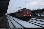 RAILION Logistics 155 210-8 mit Eaos-Wagen am Abend (Berlin Sch�nefeld, 13.01.2009)
<br><br>
Update: 2015 in Senftenberg z; 2015 �berf�hrt nach Rostock-Seehafen; 24.08.2015 in Opladen verschrottet