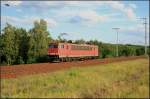 DB Schenker 155 078-9 (ohne Logo) solo unterwegs zum Biesdorfer Kreuz (Berlin Wuhlheide, 21.07.2009)