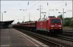 RAILION Logistics 185 292-0 und Seitenkippwagen Richtung Gr�nauer Kreuz (Berlin Sch�nefeld, 08.08.2009)