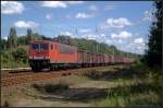 DB Schenker 155 013-6 mit Stahlzug am 06.09.2011 in Berlin Friedrichshagen