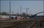 Bauarbeiten S-Bahnhof Warschauer Stra�e: Das Gleisvorfeld aus Richtung Ostkreuz ist bereits ausgebaut (23.03.2012)