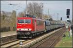 DB Schenker 155 178 mit PKPC Fals-Wagen am 18.04.2013 in K�nigs Wusterhausen