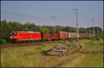 DB Schenker 145 072 mit einem gemischtem Güterzug am 18.06.2013 in der Berliner Wuhlheide