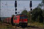 DB Schenker 155 070-6 mit Kartonagenzug am 10.09.2012 in Nuthetal-Saarmund    Upgrade: 08/2013 mit unbekanntem Standort z; 05/2015 in Rostock-Seehafen z; ++ 07.09.2015 in Opladen