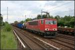 RAILION Logistics 155 011-0 mit einem gemischtem G�terzug Richtung Berlin (gesehen Berlin Hirschgarten 24.05.2010)    - Upgrade: 19.04.2013 in Rostock z; 05/2013 reaktiviert; 06/2015 in Mukran z