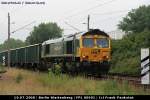 Freightliner PL 66001 mit unbekannten Gterwagen (Kohle?) (NVR-Nummer: 92 51 3 650 000-4 PL-FPL, Berlin Wartenberg 10.07.2008)