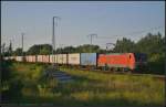 DB Schenker 189 014 mit einem Container-Zug am 06.07.2013 in der Berliner Wuhlheide