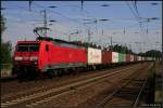 DB Schenker 189 006-0 mit Gterzug (Class 189-VB, gesichtet Ludwigsfelde Genshagener Heide, 19.08.2009)